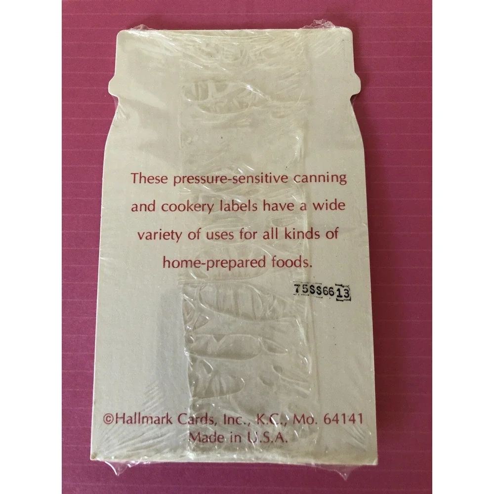 Vintage Hallmark‎ Canning Cookery Mason Jar Labels New Sealed Set 12 70s Kitchen
